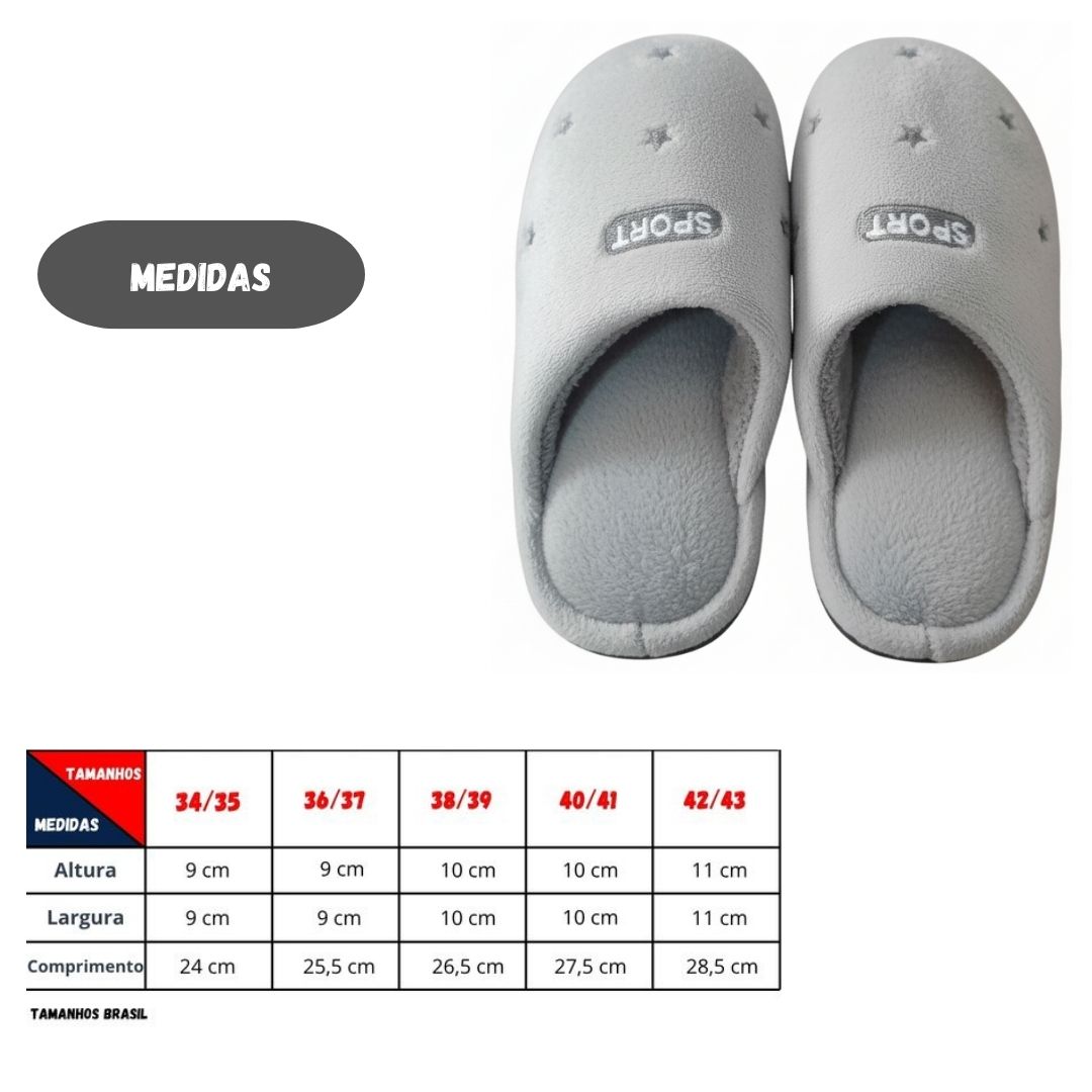 Pantufa Feminina Cinza Peluciada Inverno Quarto Mãe Confortável Presente Confort Antiderrapante - Imagem 4