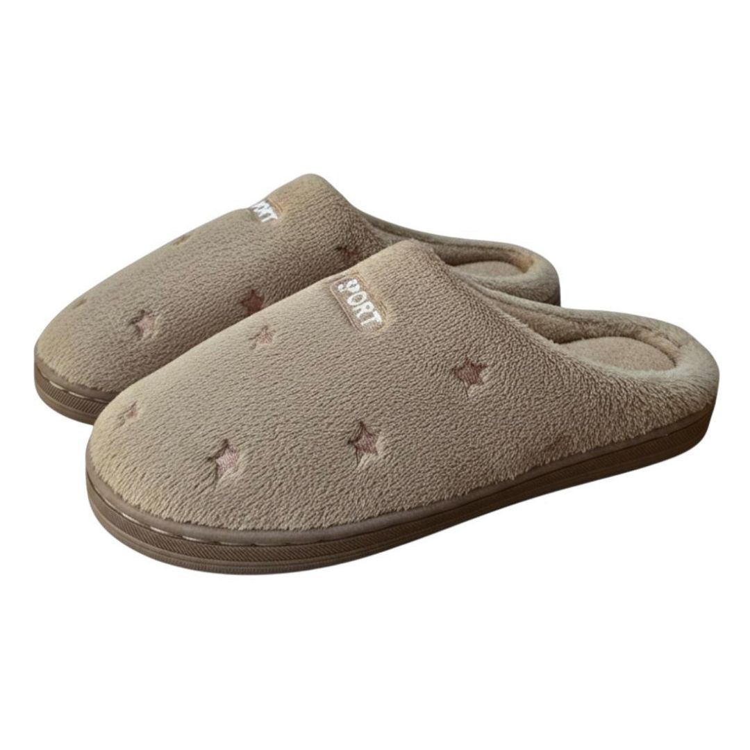 Pantufa Feminina Marrom Peluciada Inverno Quarto Mãe Confortável Presente Confort Antiderrapante