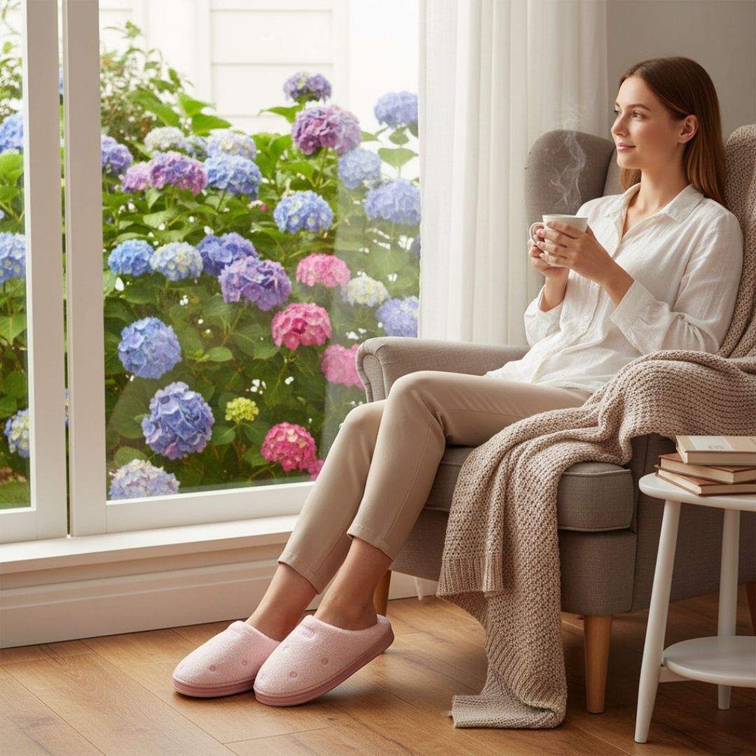 Pantufa Feminina Peluciada Inverno Quarto Mãe Confortável Presente - Imagem 3
