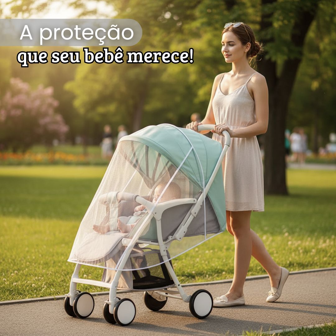 Capa Mosquiteiro Carrinho Bebê Proteção Passeio Viagem - Imagem 3