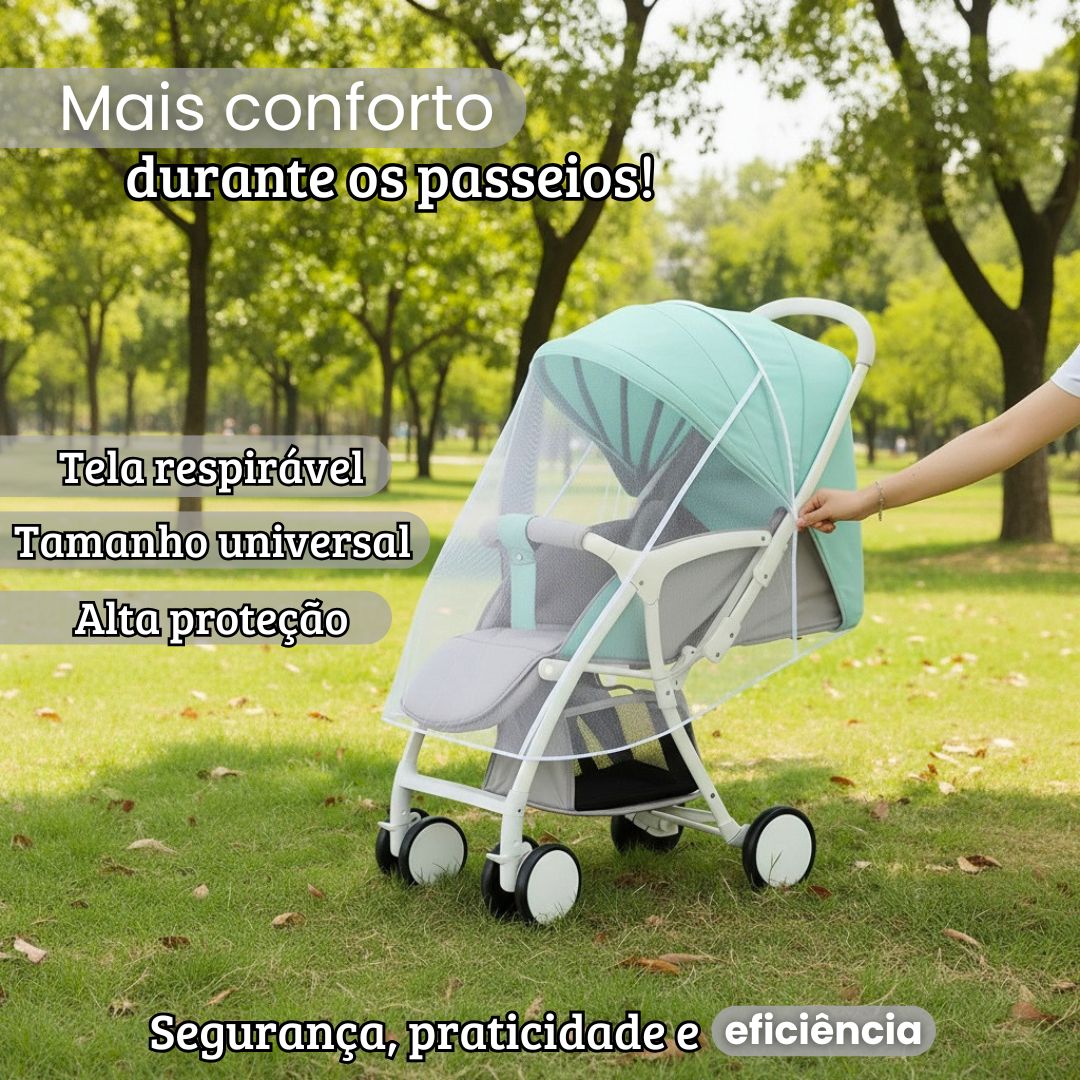 Capa Mosquiteiro Carrinho Bebê Proteção Passeio Viagem - Imagem 2