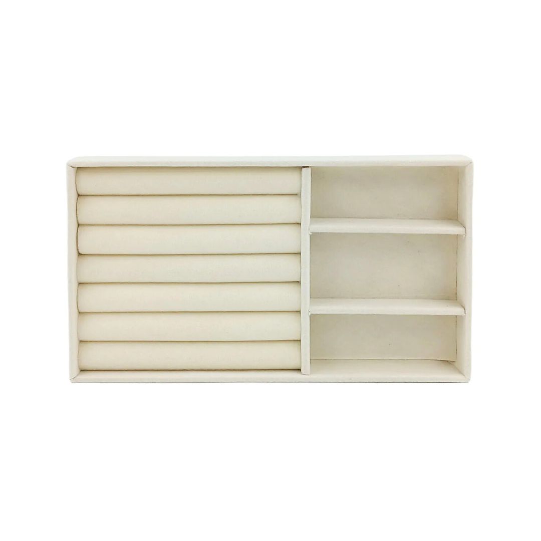 Caixa Organizadora Jóias Cinza Off White 4 Compartimentos - Imagem 6
