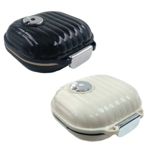 Caixa Comprimidos 7 Dias Preto Off White Porta Remédio Portátil Viagem Passeio