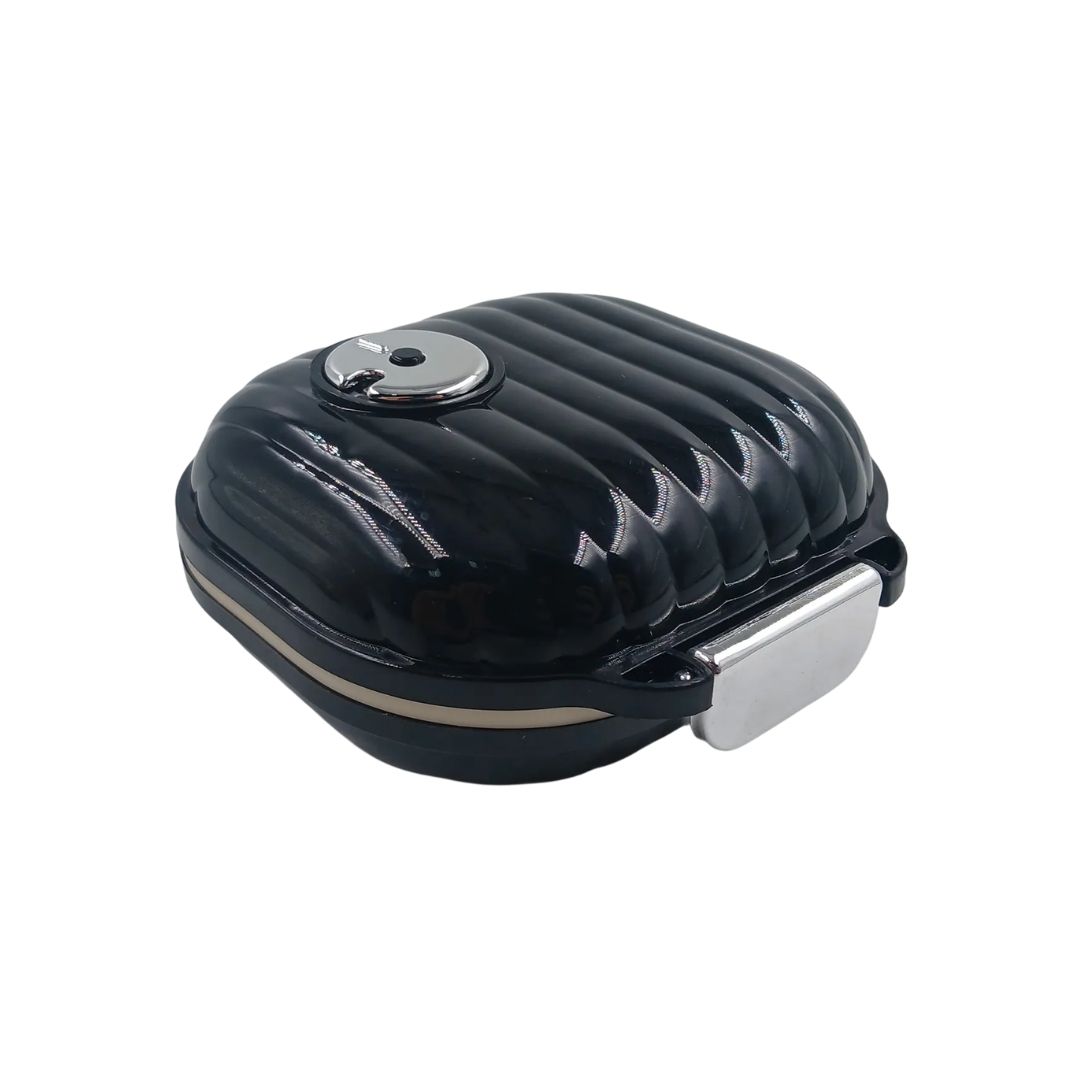 Caixa Comprimidos 7 Dias Preto Off White Porta Remédio Portátil Viagem Passeio - Imagem 2