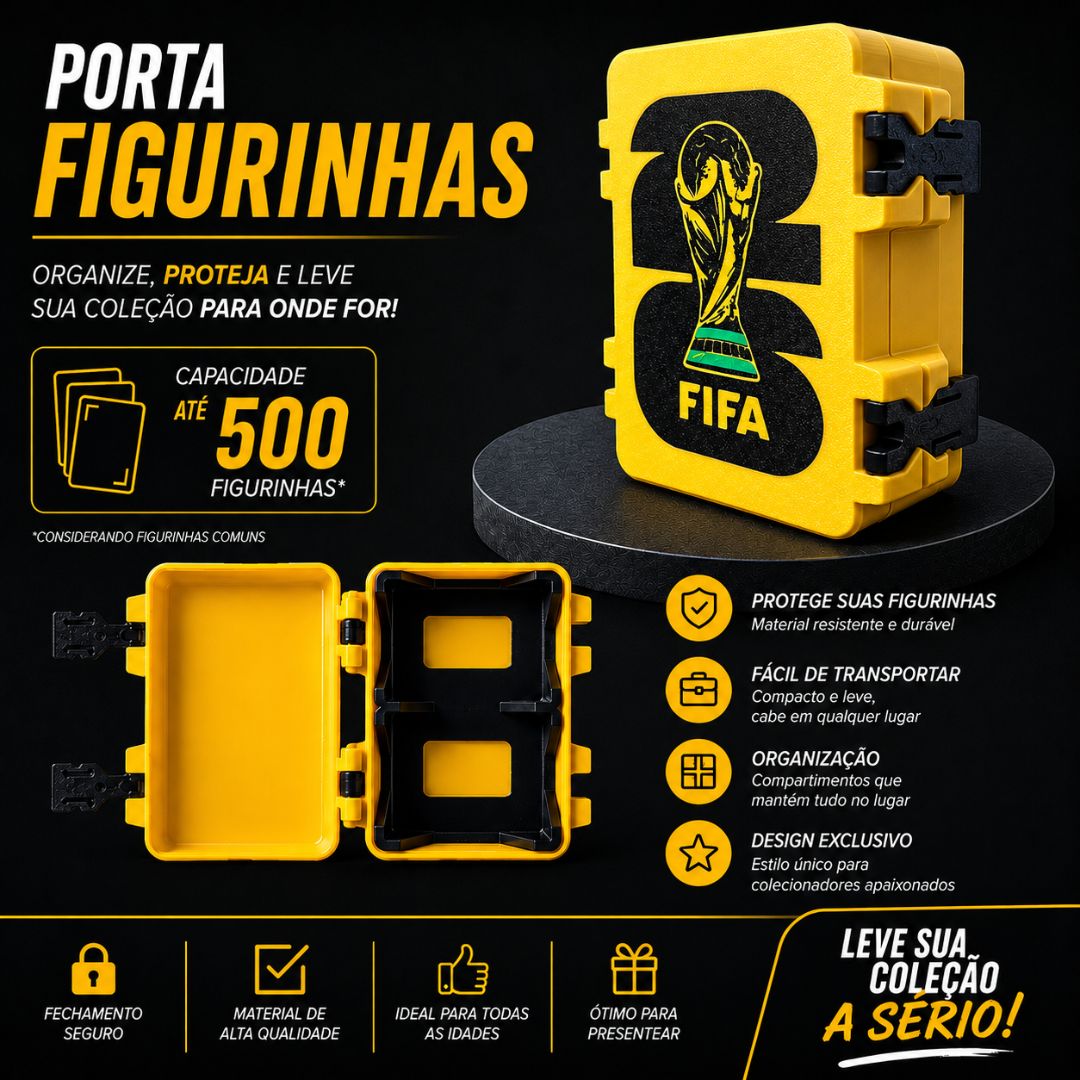 Porta  500  Figurinhas Amarelo Fifa Copa do Mundo2026 World Cup Organizador Colecionável Cards Futebol - Imagem 2
