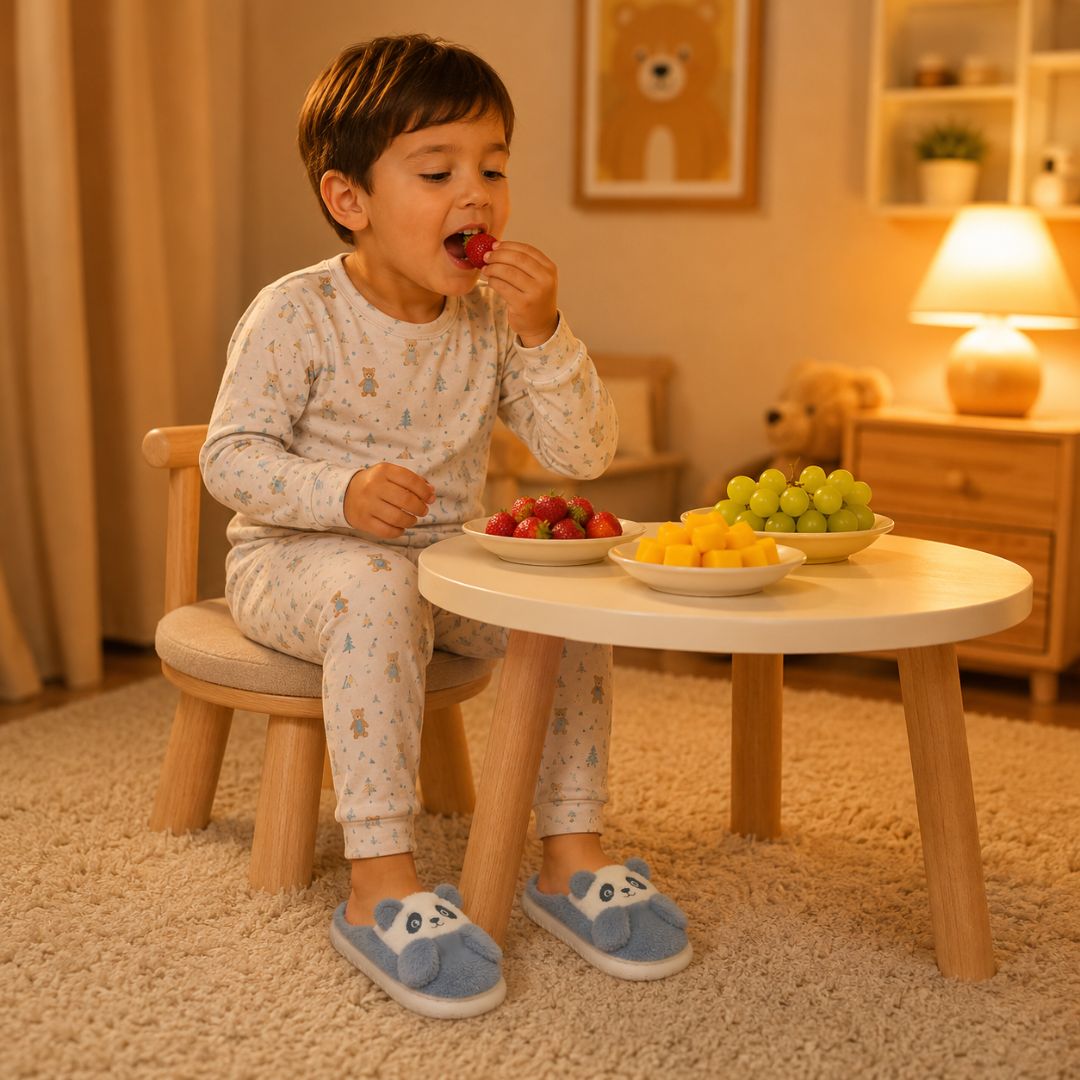 Pantufa Infantil Urso Panda Azul Frio Quarto Inverno Pelucia Menino Criança Aconchegante - Imagem 3