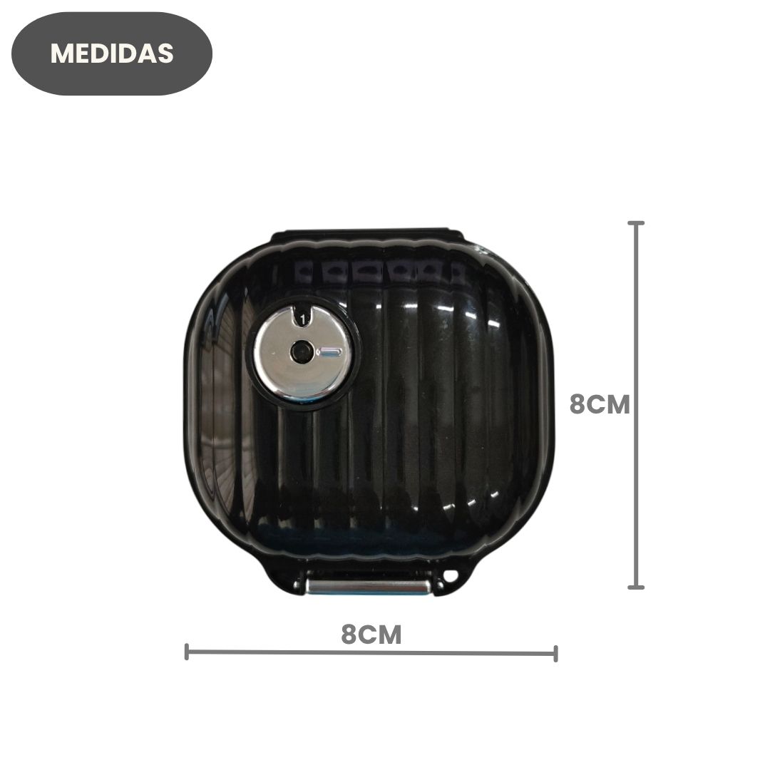 Caixa Comprimidos 7 Dias Preto Off White Porta Remédio Portátil Viagem Passeio - Imagem 5