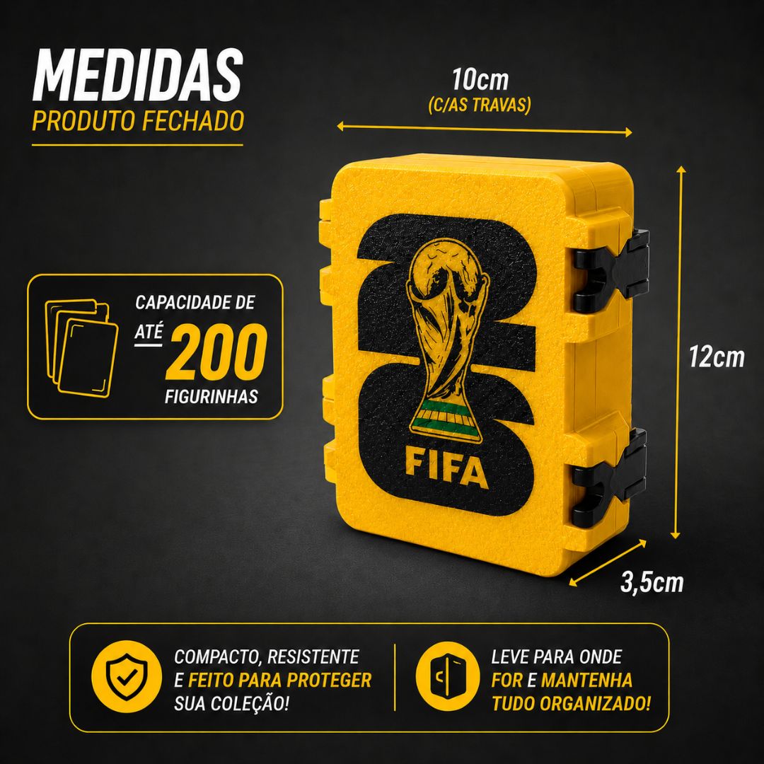 Porta 200 Figurinhas Amarelo Fifa Copa do Mundo2026 World Cup Organizador Colecionável Cards Futebol - Imagem 5