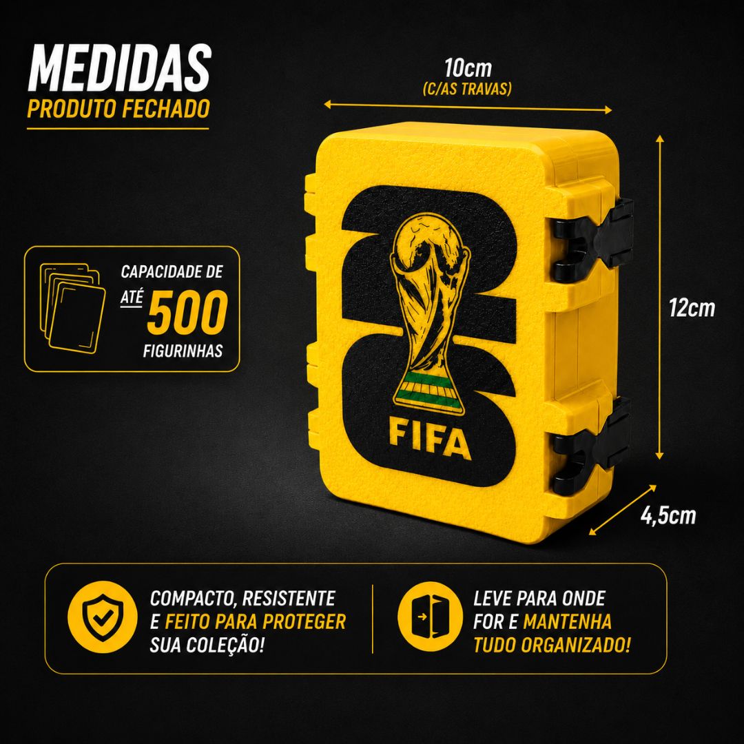 Porta  500  Figurinhas Amarelo Fifa Copa do Mundo2026 World Cup Organizador Colecionável Cards Futebol - Imagem 5