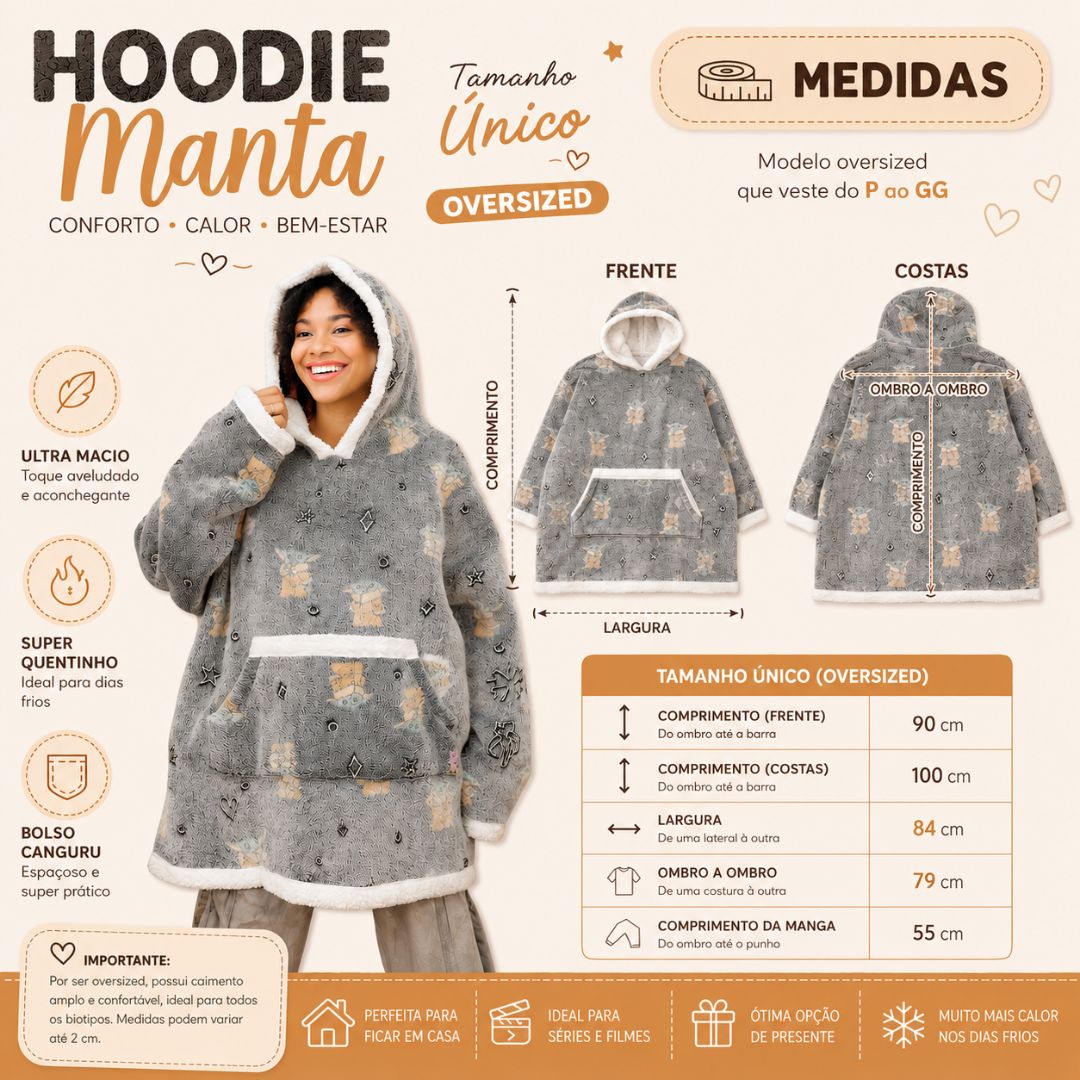 Cobertor Com Mangas Hoodie Adulto Cinza Peluciado Star Wars Baby Yoda Capuz Frio Inverno Quente Presente Aconchegante Co - Imagem 5
