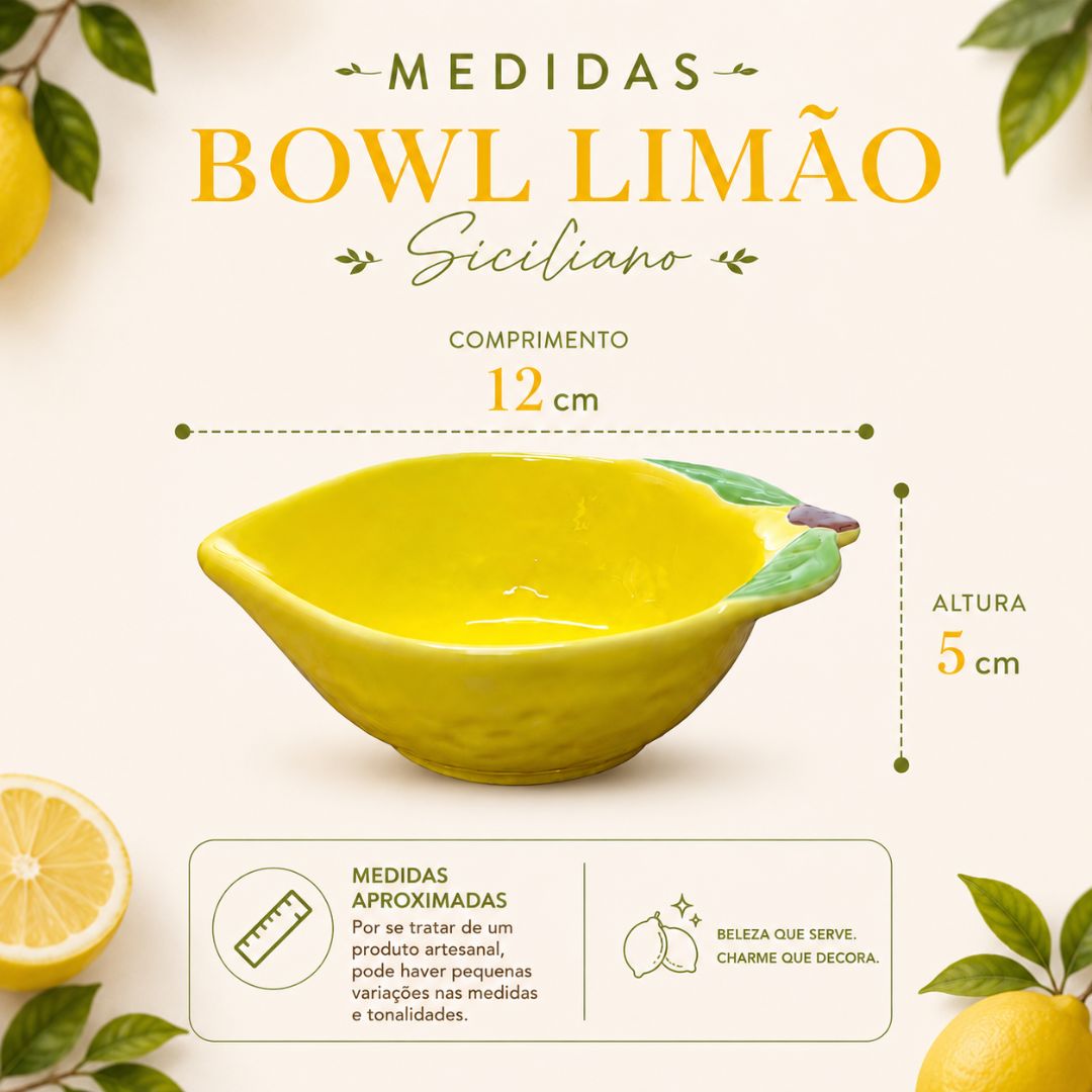 Bowl Formato Limão Siciliano De Cerâmica Amarelo Sobremesa Petiscos Cozinha Molhos Jantar Presente Amigos Mesa Posta Ele - Imagem 5
