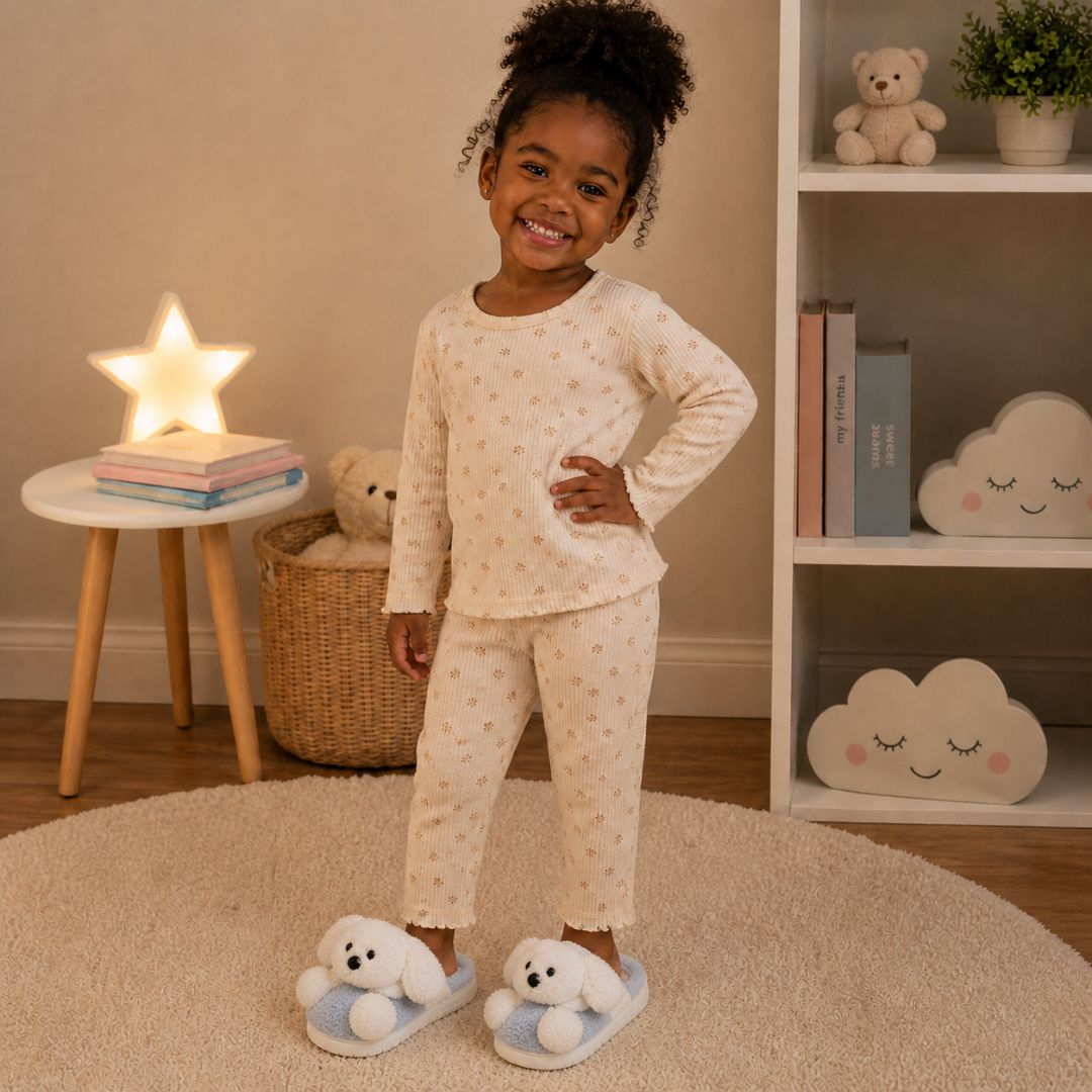 Panfufa Infantil Chinelo Cachorrinho Cinza Criança Quarto Inverno Frio Antiderrapante Peluciada Comfort Menina Menino - Imagem 4