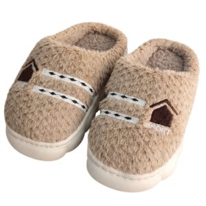 Pantufa Infantil Marrom Sport Frio Pelucia Quarto Chinelo Antiderrapante Térmica Criança
