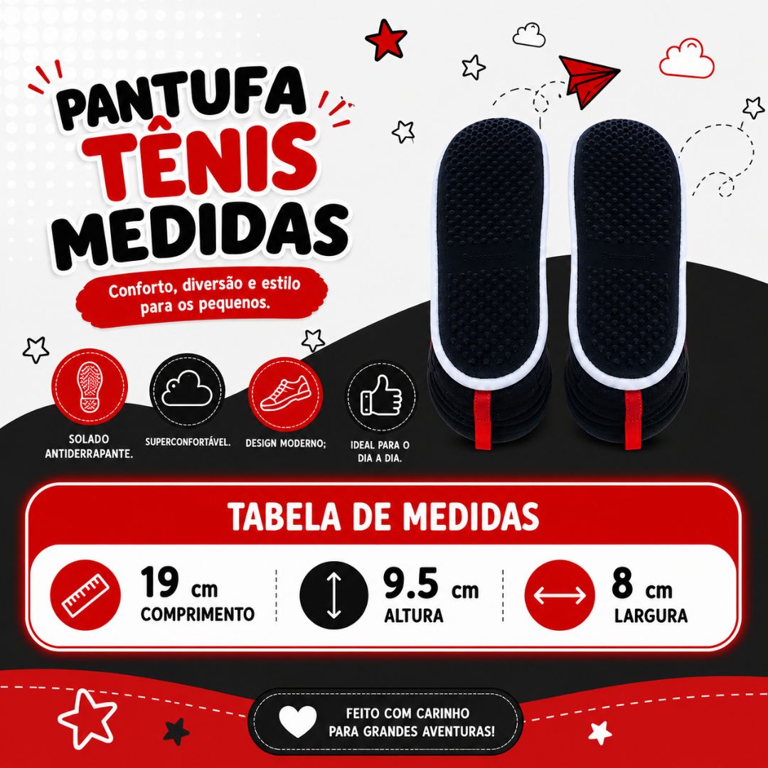 Pantufa Tênis Star Mickey Mouse Infantil Inverno Quarto Frio Antiderrapante Confortável Aconchegante Comfort Fleece Pres - Imagem 5