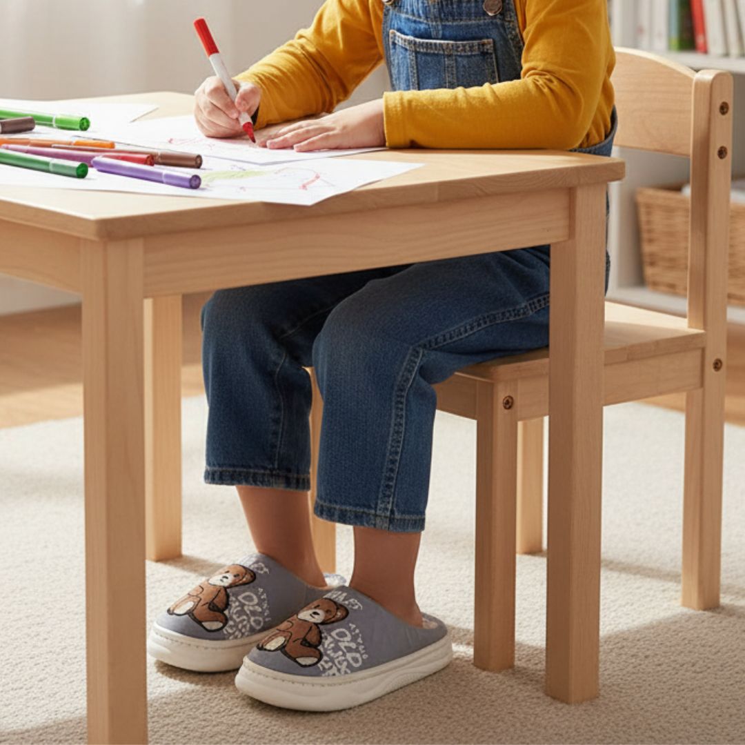 Pantufa Infantil Cinza Unissex Urso Marrom Antiderrapante Criança Inverno Frio Chinelo Confortável Aconchegante Presente - Imagem 4