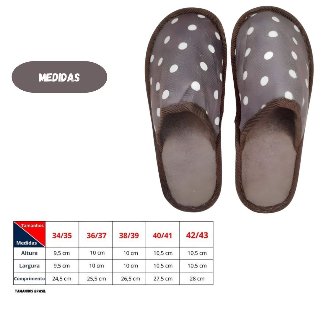 Pantufa Cinza Bolinhas Peluciada Chinelo Quarto Sola Antiderrapante Feminina Adulta Inverno Frio Aconchegante Mãe Confor - Imagem 3