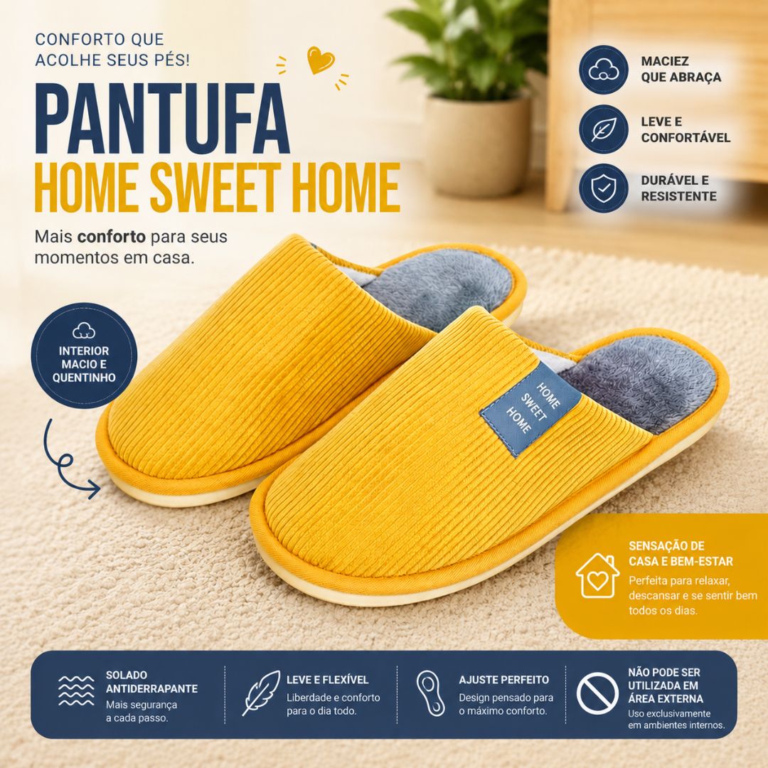Pantufa Amarela Unissex Peluciada Frio Inverno Mãe Pai Chinelo Antiderrapante Quarto Confortável Aconchegante Presente C - Imagem 2
