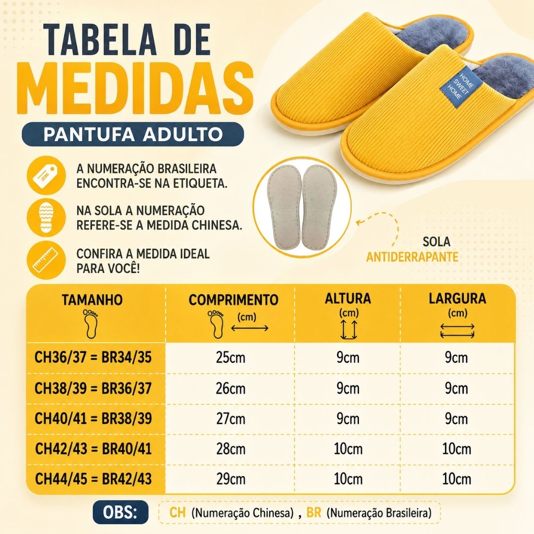 Pantufa Amarela Unissex Peluciada Frio Inverno Mãe Pai Chinelo Antiderrapante Quarto Confortável Aconchegante Presente C - Imagem 5