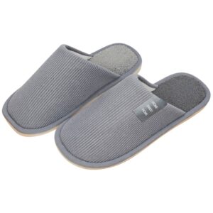 Pantufa Cinza Masculina Peluciada Frio Inverno Pai Chinelo Antiderrapante Quarto Confortável Aconchegante Presente Comfo