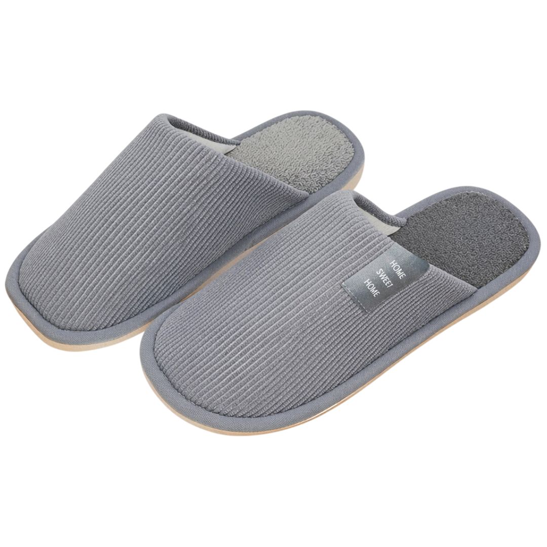 Pantufa Cinza Masculina Peluciada Frio Inverno Pai Chinelo Antiderrapante Quarto Confortável Aconchegante Presente Comfo