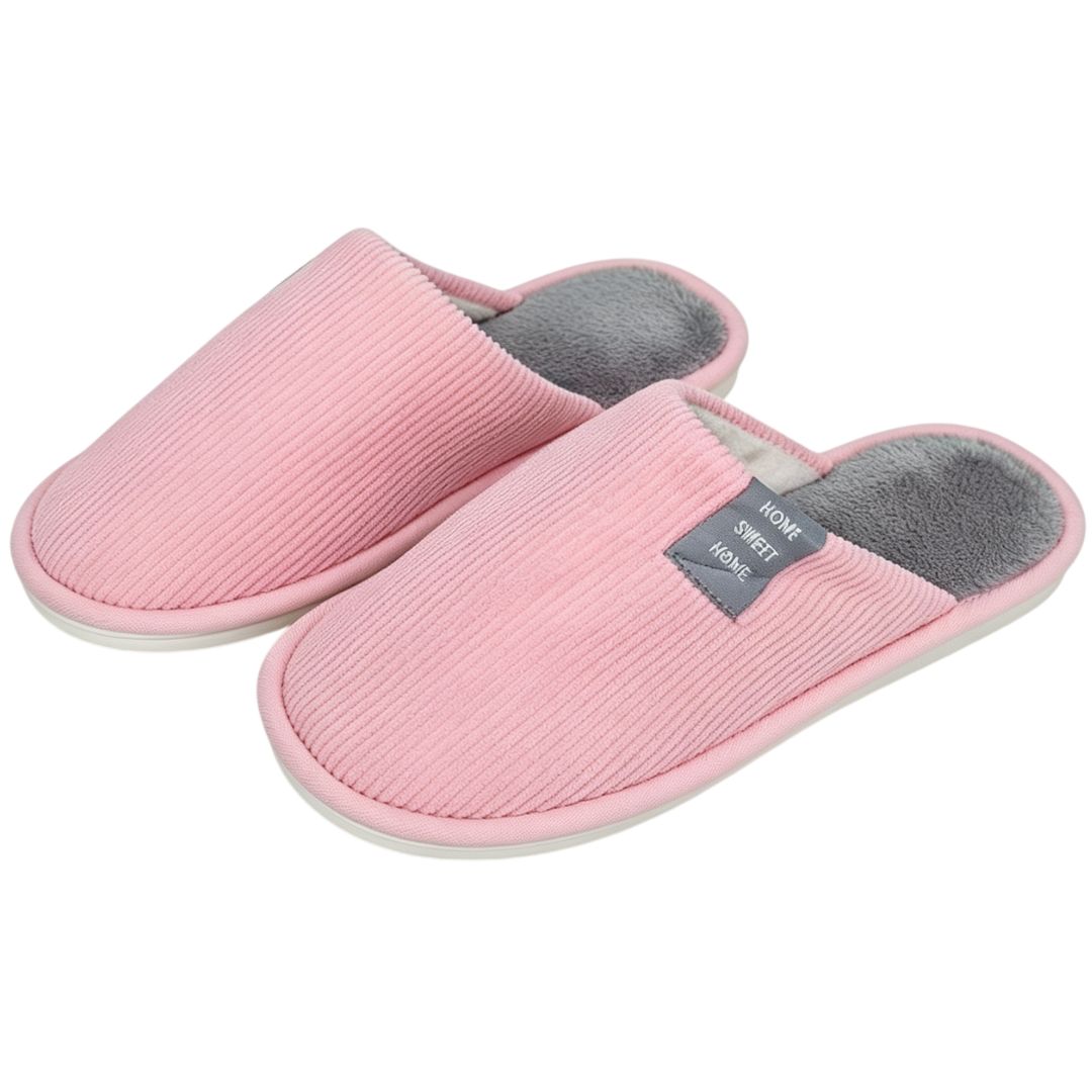 Pantufa Rosa Feminina Peluciada Frio Inverno Mãe Chinelo Antiderrapante Quarto Confortável Aconchegante Presente Comfort