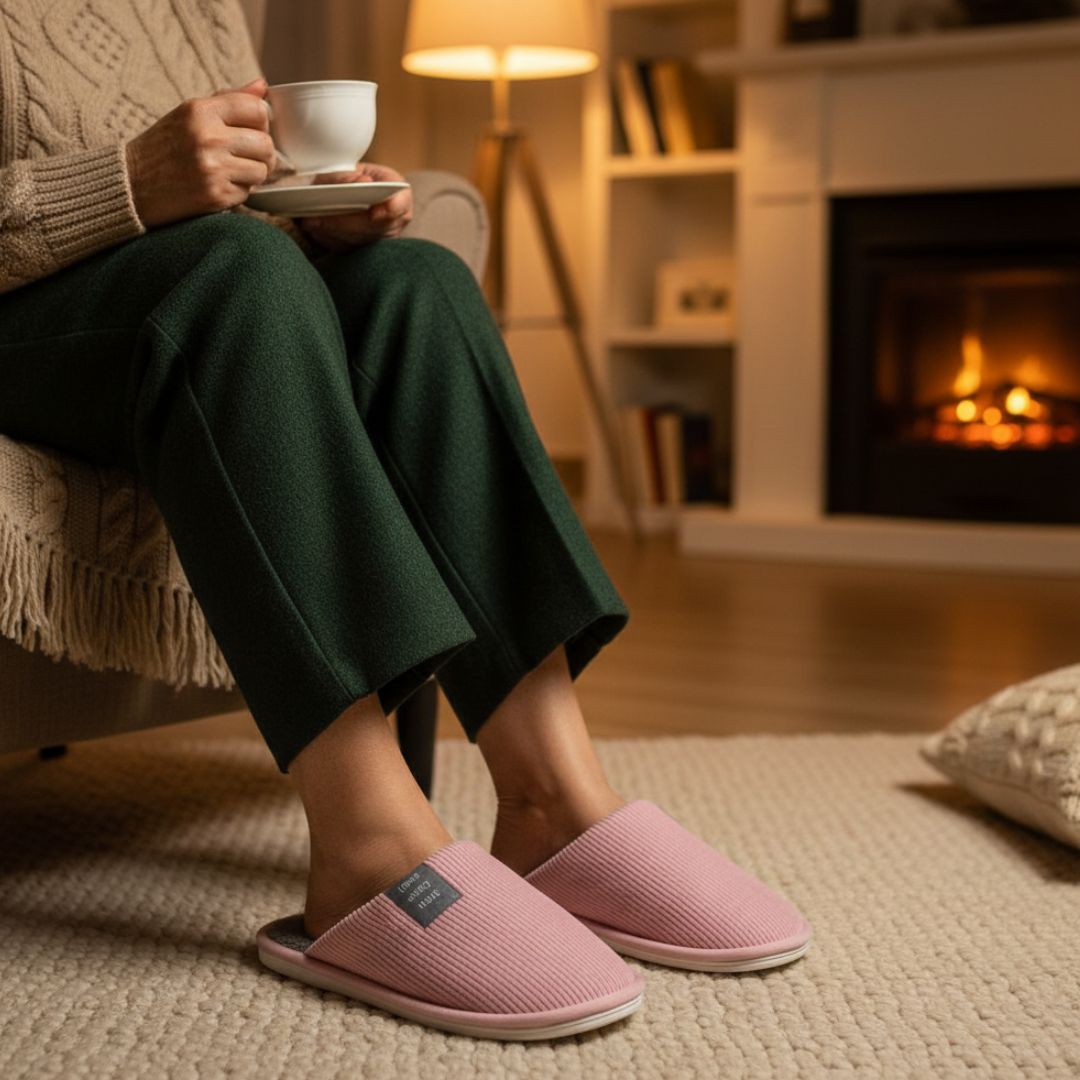 Pantufa Rosa Feminina Peluciada Frio Inverno Mãe Chinelo Antiderrapante Quarto Confortável Aconchegante Presente Comfort - Imagem 4