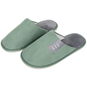 Pantufa Verde Unissex Peluciada Frio Inverno Mãe Pai Chinelo Antiderrapante Quarto Confortável Aconchegante Presente Com