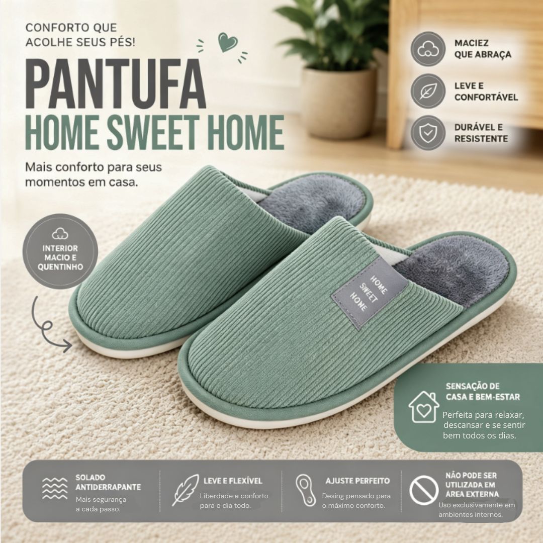 Pantufa Verde Unissex Peluciada Frio Inverno Mãe Pai Chinelo Antiderrapante Quarto Confortável Aconchegante Presente Com - Imagem 2