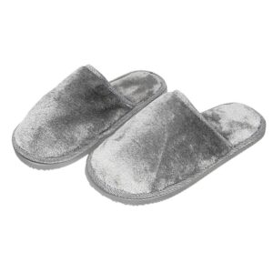 Chinelo Peluciada Cinza Unissex Adulto Pantufa Mãe Pai Inverno Comfort Frio Antiderrapante Aconchegante