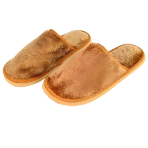 Chinelo Peluciada Laranja Unissex Adulto Pantufa Mãe Pai Inverno Comfort Frio Antiderrapante Aconchegante