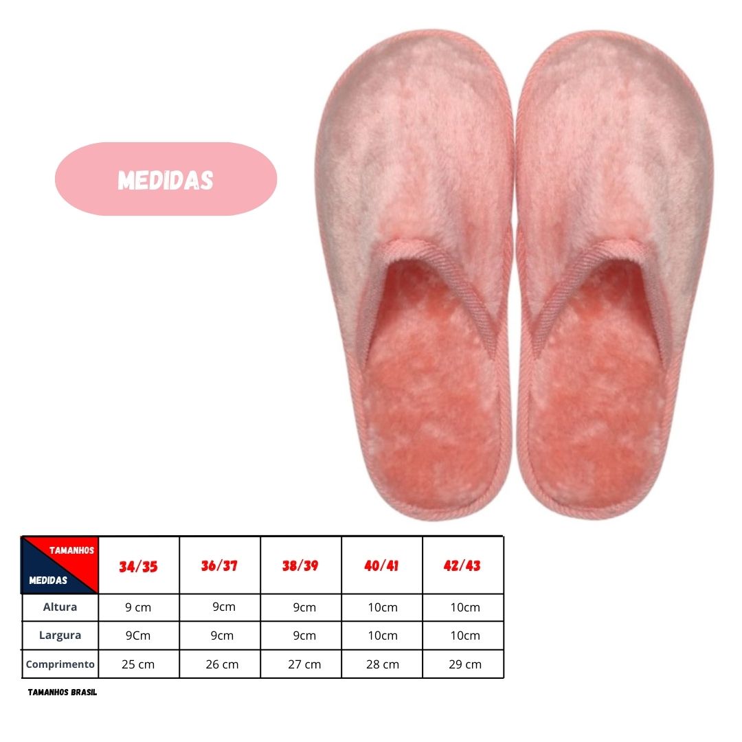 Chinelo Peluciada Rosa Feminina Adulto Pantufa Mãe Inverno Comfort Frio Antiderrapante Aconchegante - Imagem 3