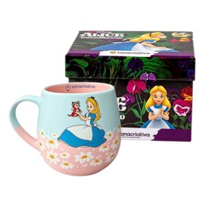 Caneca De Cerâmica Alice No País Das Maravilhas 400ml Maggie Disney Bebidas Quentes Café Chá Leite Presente Criativo