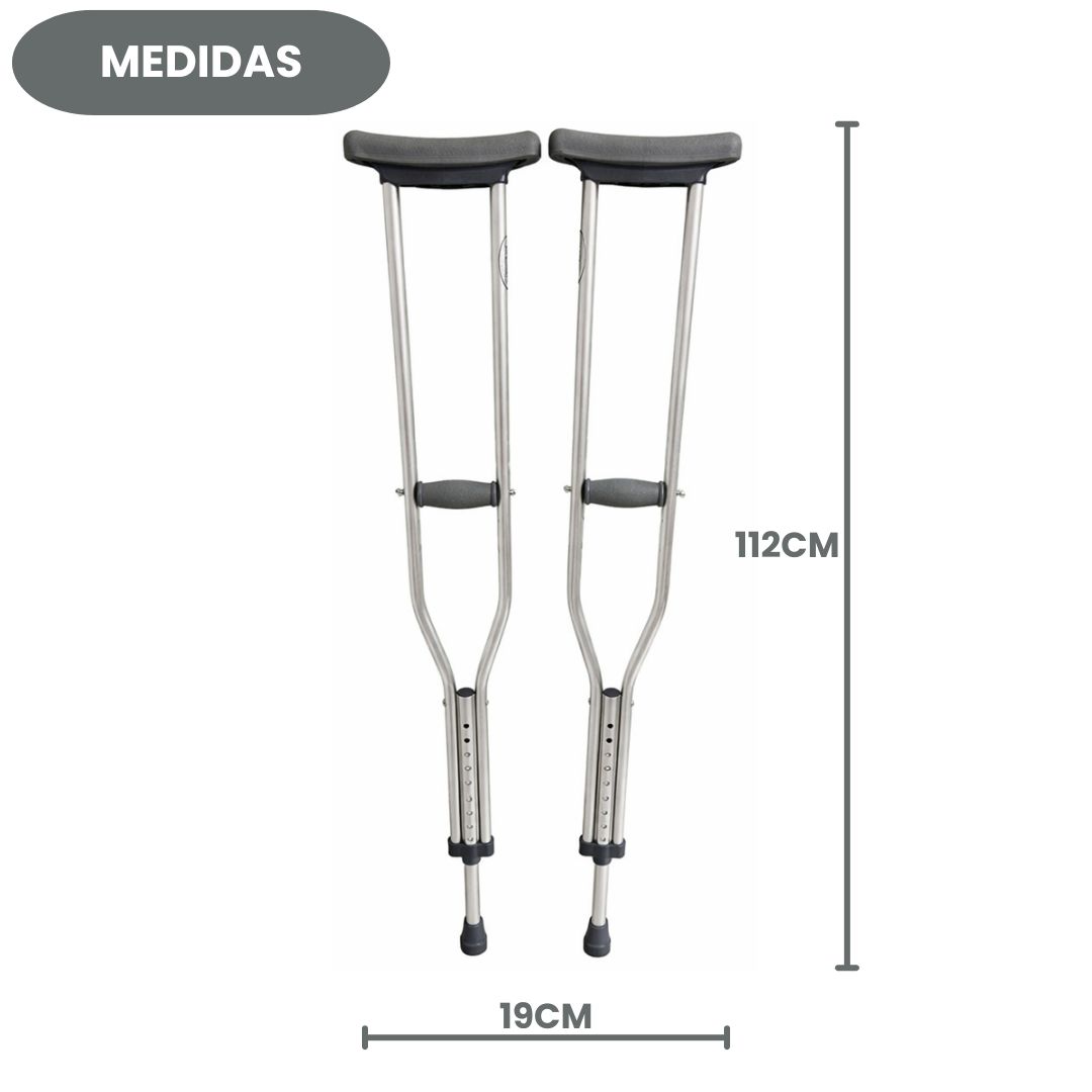 Muleta Auxiliar Cinza Amarelo Adulto Regulável Par Altura Ajustável Metal Ergonômico Mobilidade Recuperação Apoio Ortopé - Imagem 5