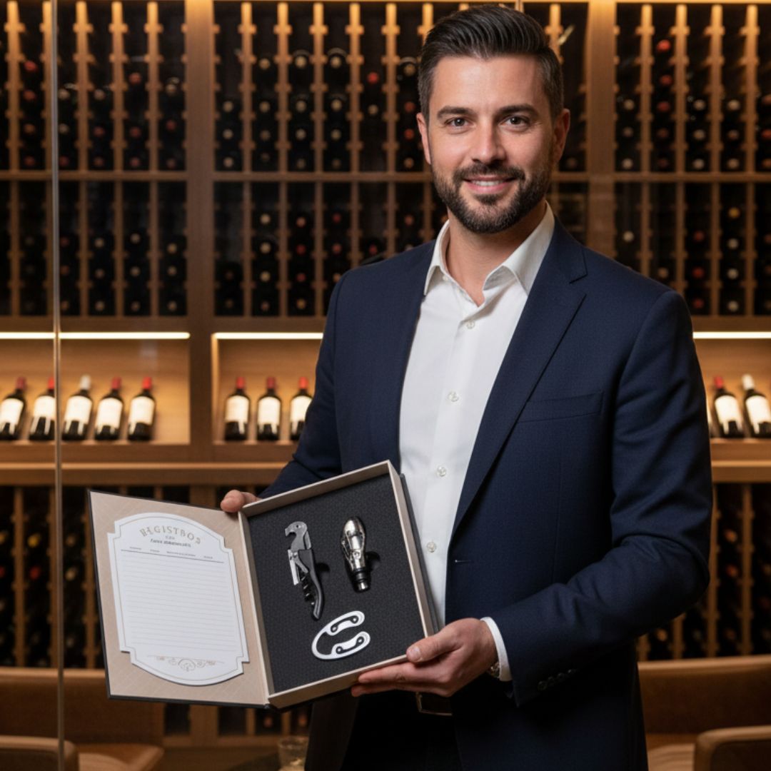Kit De Vinho 3 Acessórios Saca-Rolha Canivete Bico Para Servir Cortador de Lacre Presente Especial Pai Namorado - Imagem 3