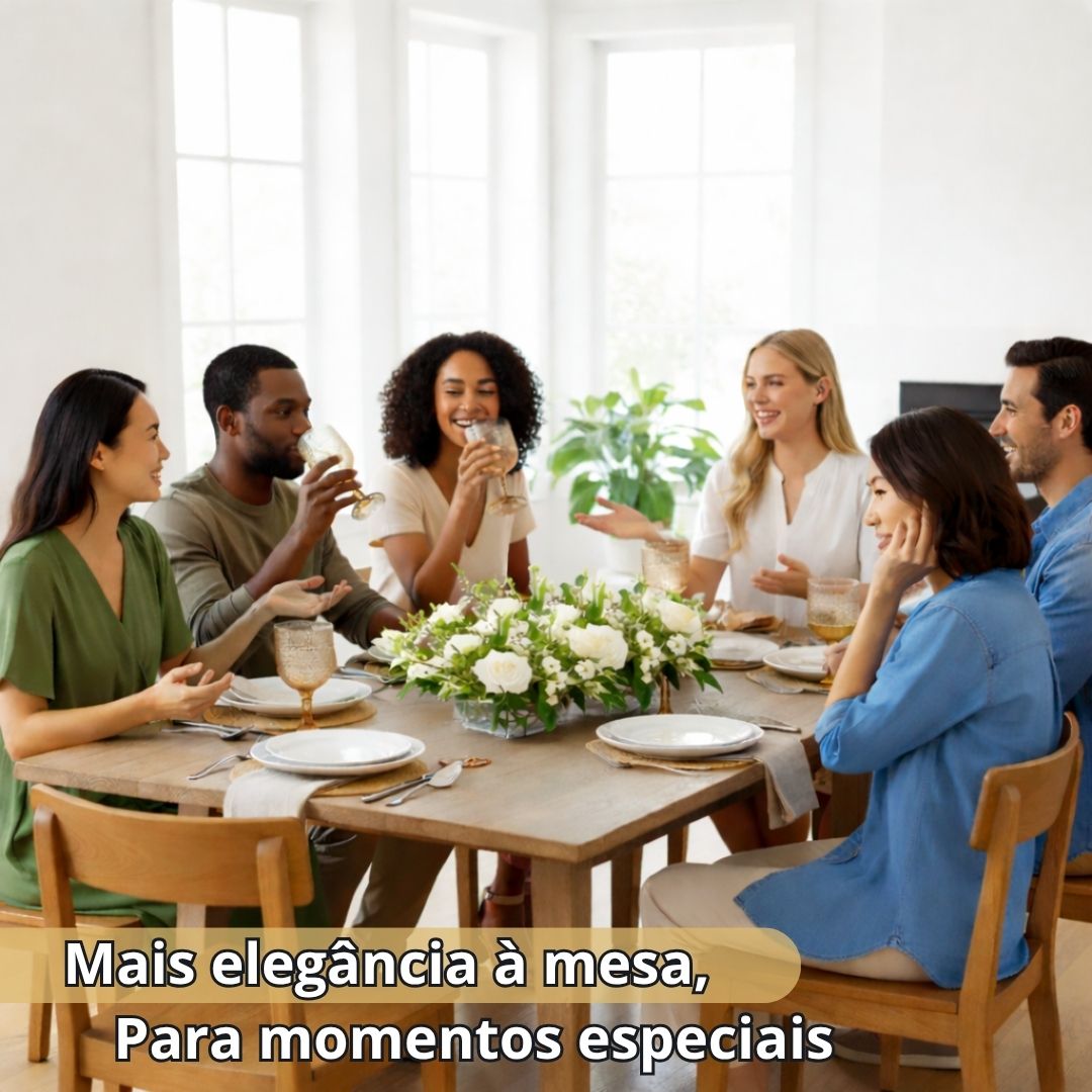 Jogo de Taças Pérola Ambar 6 Peças 390ml Haste Mesa Posta Vidro Elegante Vinho Água Suco Bebidas Resistentes Drinks Luxo - Imagem 3