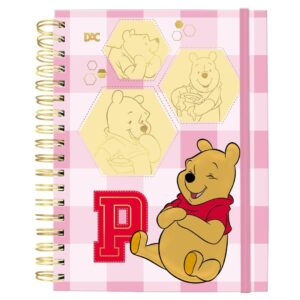 Caderno Smart Mini Ursinho Pooh 80 folhas Escolar Capa Dura Disney Elástico Anotações