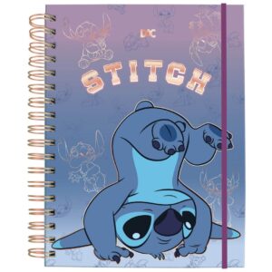 Caderno Stitch Smart Inteligente Escolar Universitário Capa Dura 80 Folhas 10 Divisórias