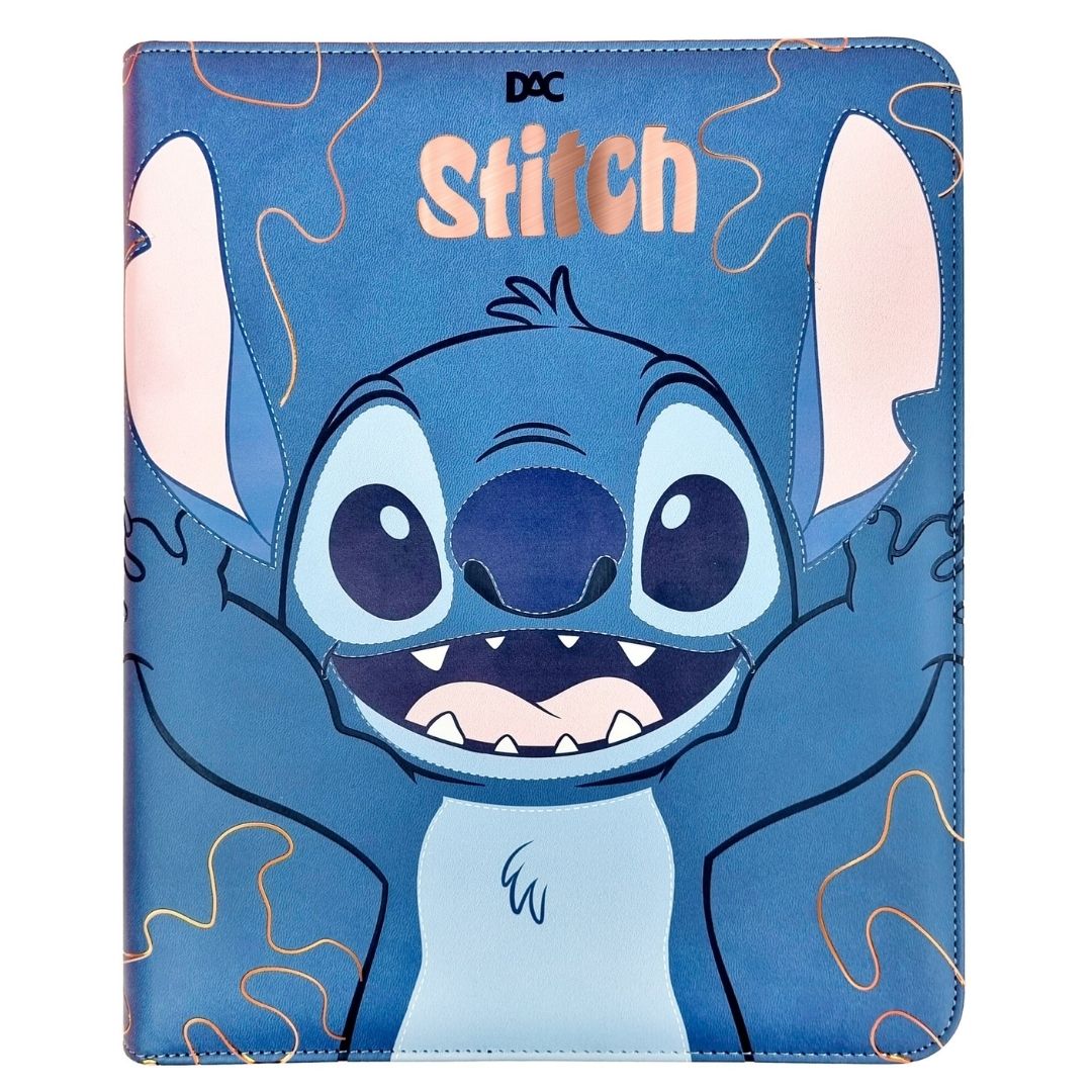 Fichário Caderno Argolado Stitch Zíper 48 Folhas Universitário A4 Escolar