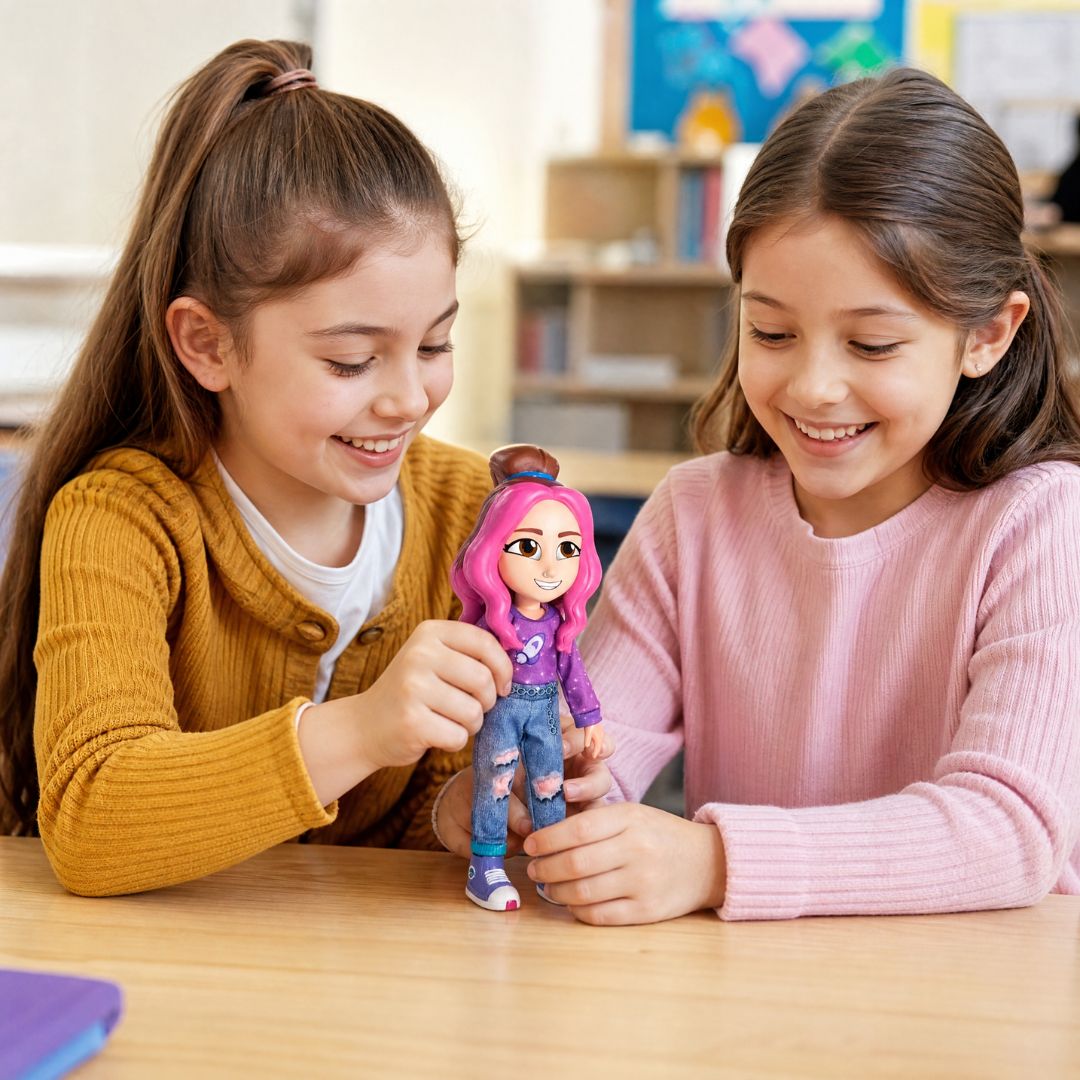 Boneca Brinquedo Infantil Katlen Dos Rosa Youtuber Meninas Criança Presente Diversão Articulada - Imagem 4