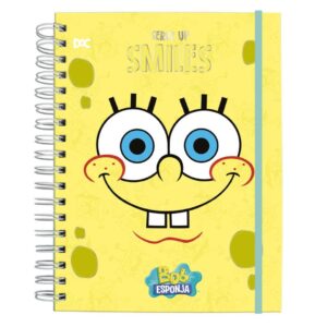 Caderno Universitário Smart Bob Esponja Escolar A4 80 Folhas Elástico Volta as Aulas Nickelodeon