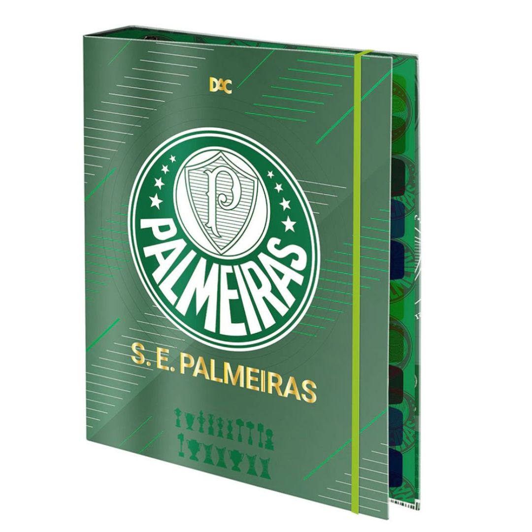 Caderno Argolado Fichário Universitário A4 Time Palmeiras DAC Escolar Volta às Aulas 48 Folhas