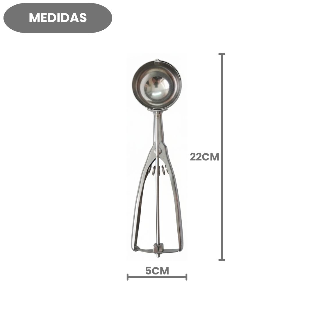 Colher De Sorvete Com Ejetor Sobremesa Prática Aço Inox Utensílio Cozinha Dosadora Extrator Bolas Açaí Servir - Imagem 4