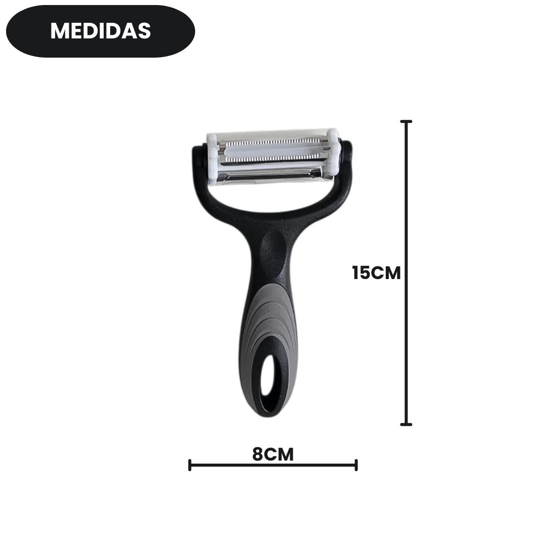 Descascador Multiuso 3 Em 1 Legumes Cortar Fatiar Resistente Lâmina Inox Utensílio Cozinha Cabo Ergonômico - Imagem 4