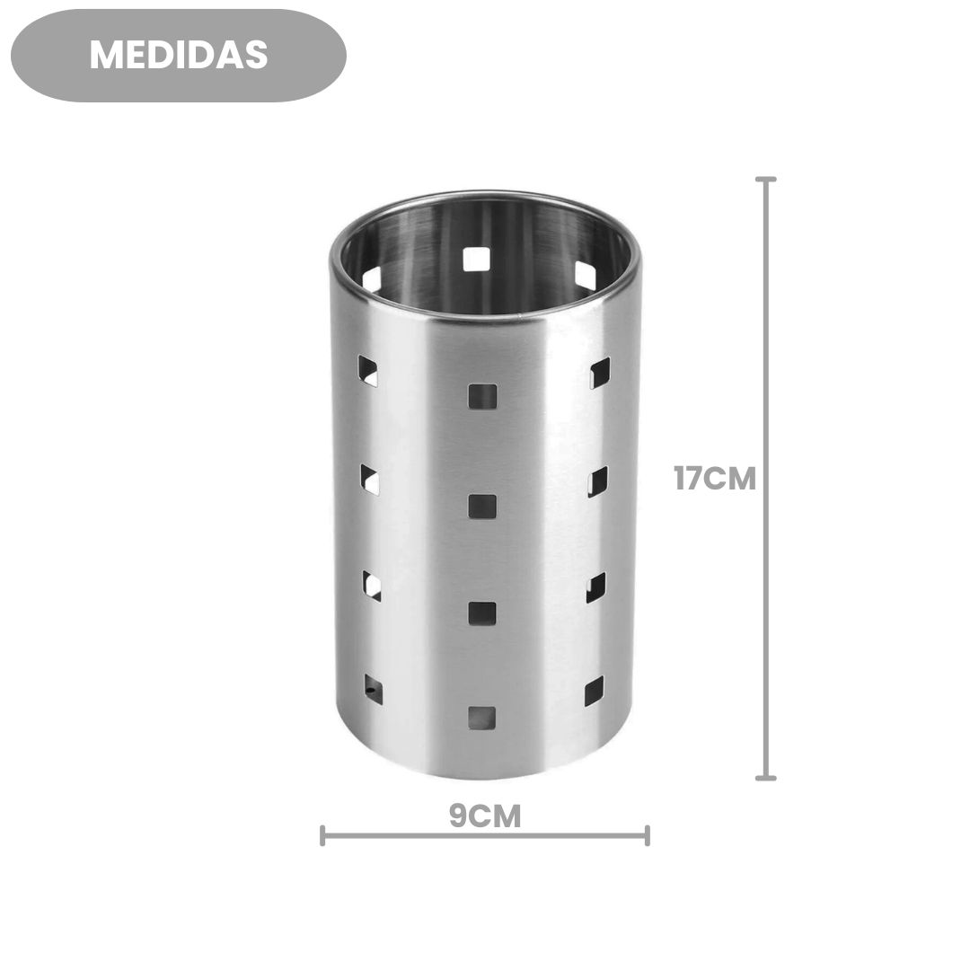 Suporte para Talheres Inox Porta Talheres Escorredor Garfos Facas Colheres Organizador Utensílio Cozinha - Imagem 4