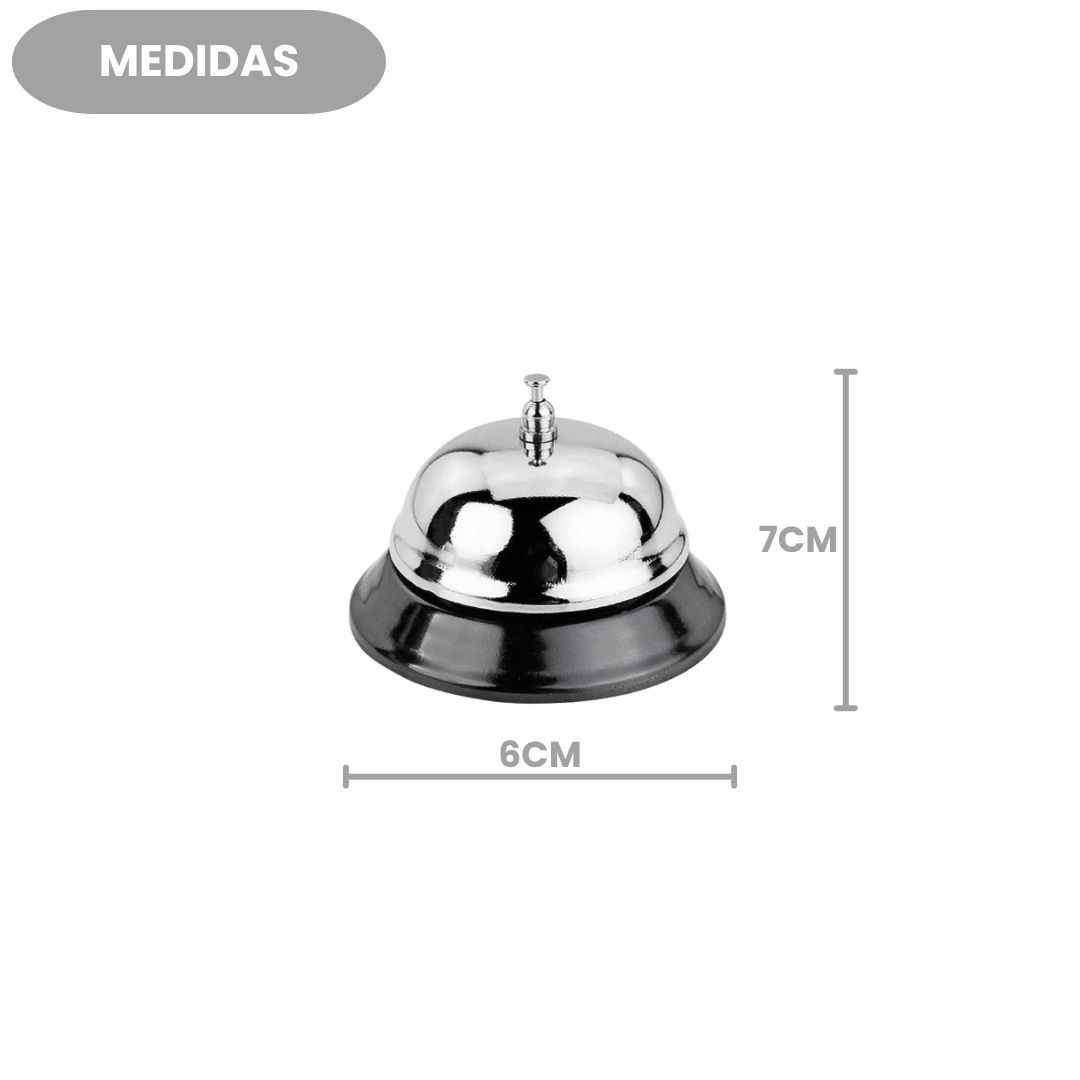Campainha Sino Para Balcão Inox Atendimento Recepção Caixa Recepcionista Hotel Clínica Pousada Serviço Loja Restaurante - Imagem 4