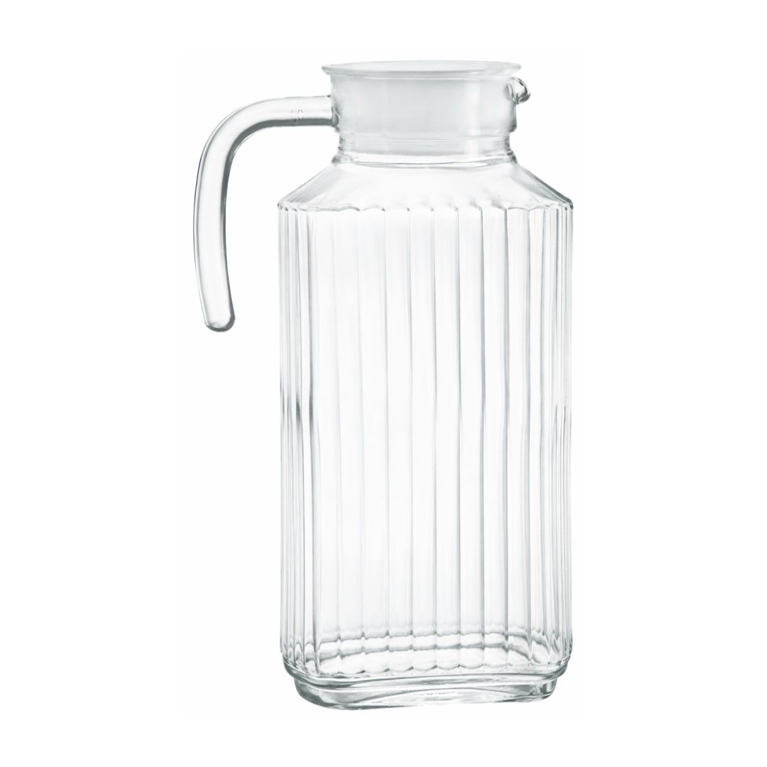 Jarra de Vidro com Tampa 1,8L Bebidas Água Suco Cozinha Mesa Posta Elegante Resistente Alça