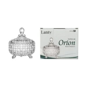 Potiche Orion Bomboniere Vidro com Tampa Doces Balas Sala Servir Elegante Decoração Luxo Mesa Baleiros