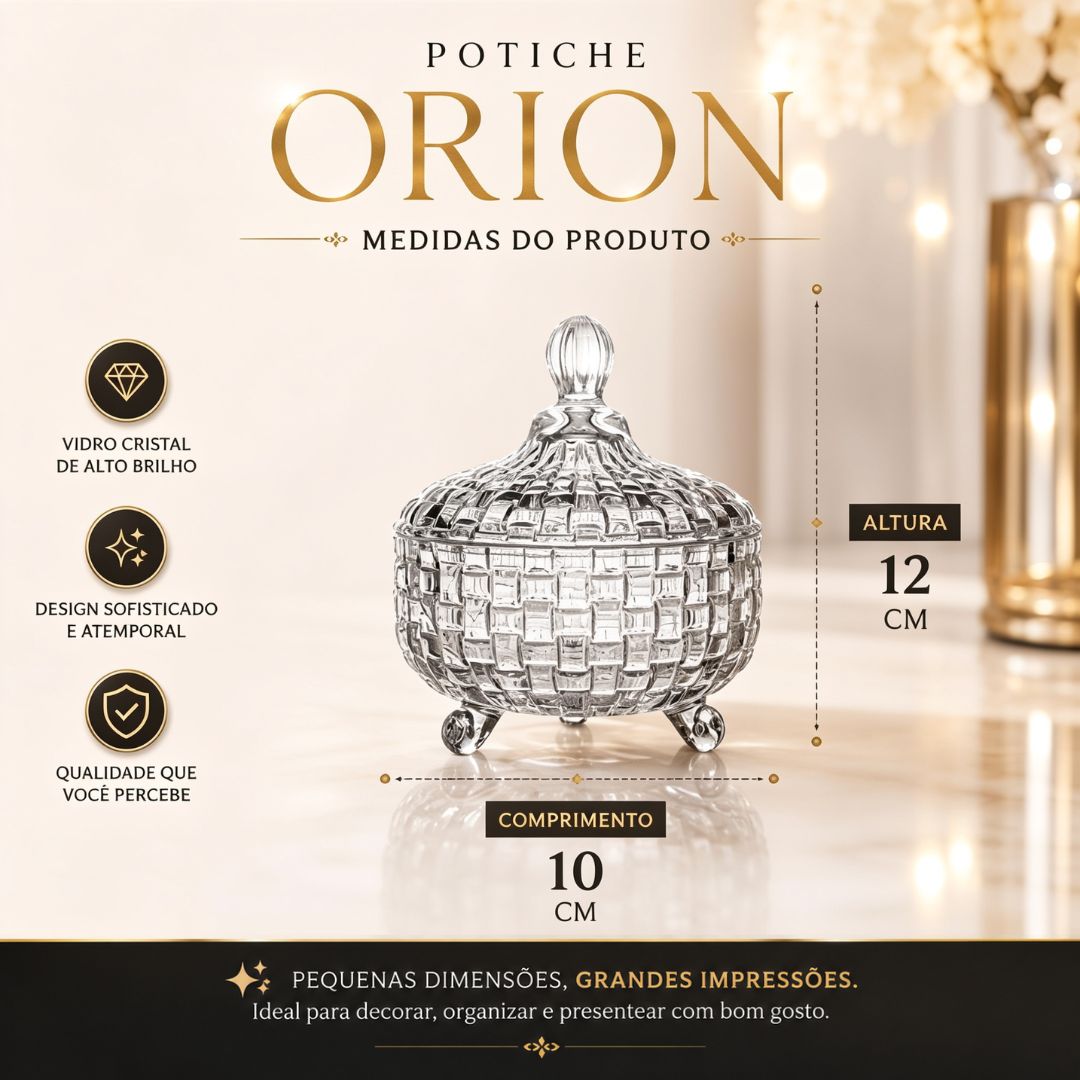 Potiche Orion Bomboniere Vidro com Tampa Doces Balas Sala Servir Elegante Decoração Luxo Mesa Baleiros - Imagem 5