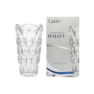Vaso Decorativo Halley Vidro Sala Mesa Decoração Cozinha Flores Elegante Luxo Moderno Enfeite