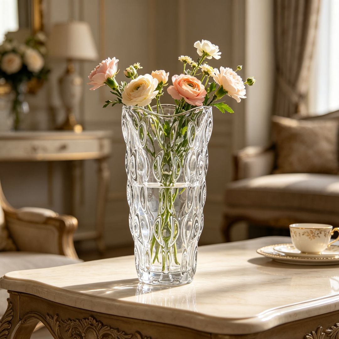 Vaso Decorativo Halley Vidro Sala Mesa Decoração Cozinha Flores Elegante Luxo Moderno Enfeite - Imagem 3